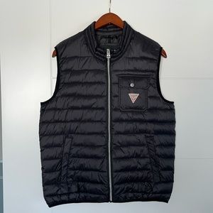 Guess Black Puffer Vest Large